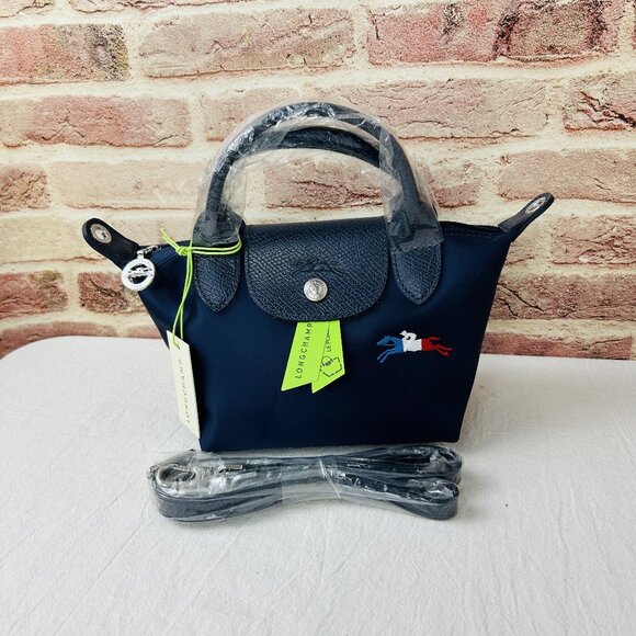 Longchamp Handbags - NEW Longchamp Le Pliage Mini Crossbody Bag Shoulder Bag Tote Navy